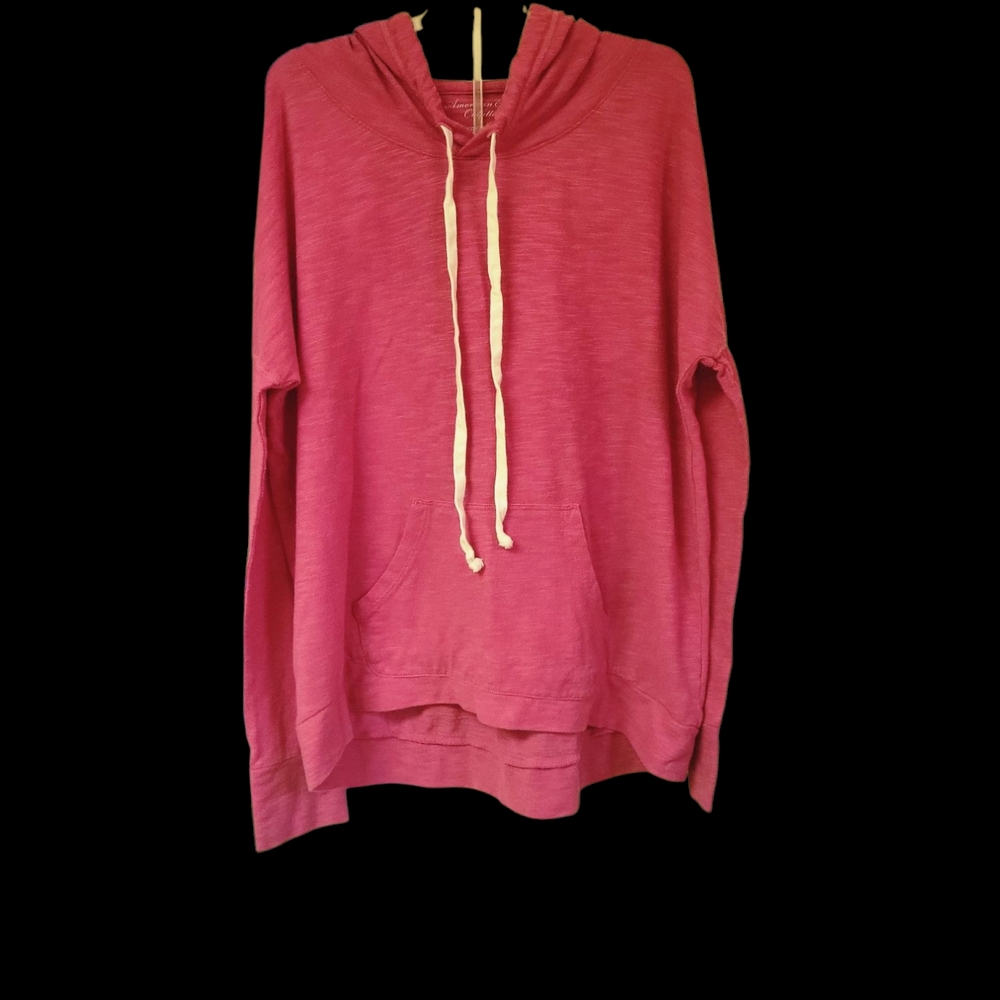 American Eagle Outfitters Women's Pink Oversized Casual Hoodie W/ Drawstrings, S